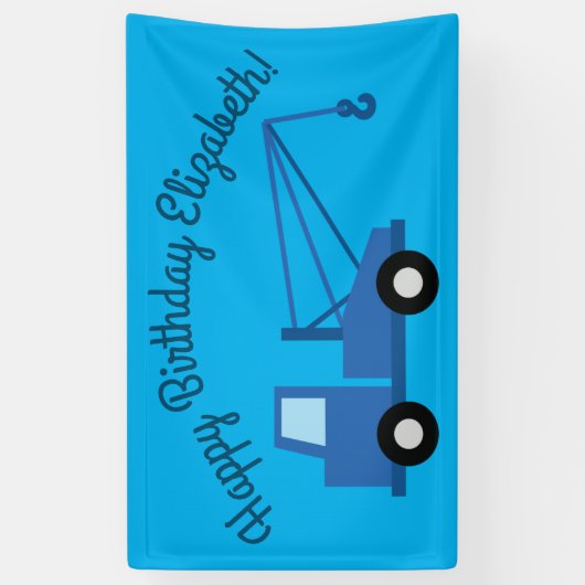 sleepwagen verjaardagsfeest spandoek (Verticaal)