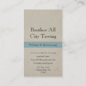  sleepwagenblauw met Retro Cirkel Visitekaartje (Achterkant)