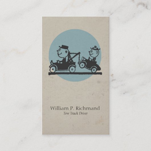  sleepwagenblauw met Retro Cirkel Visitekaartje (Voorkant)