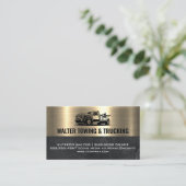 Sleepwagenlogo | Metalen goud marmer Visitekaartje (Staand voorkant)