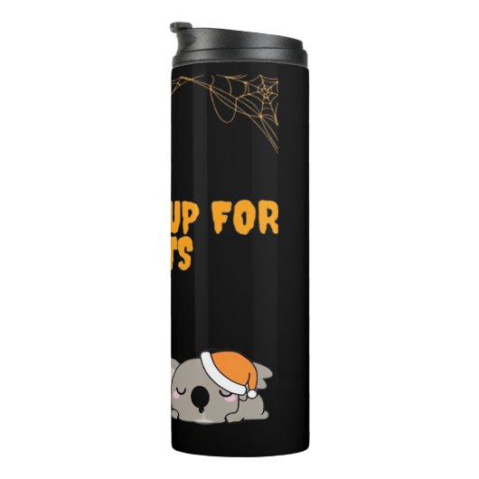 Sleepy animal ready for Halloween treats! Classic Thermosbeker (Geroteerd rechts)