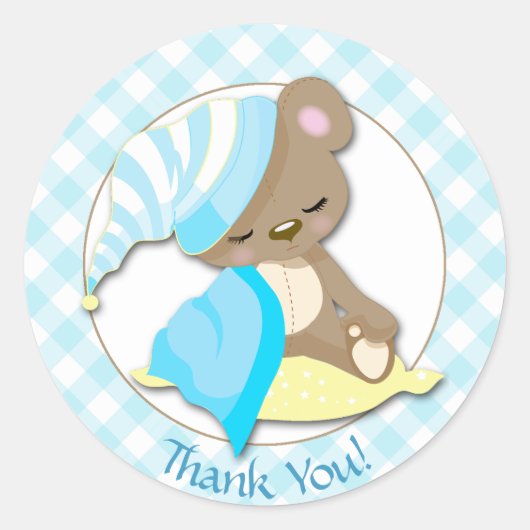 Sleepy Baby Beer Shower Dank u Ronde Sticker (Voorkant)