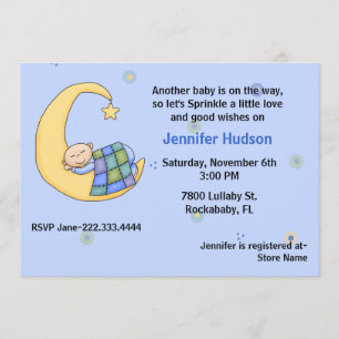 Sleepy Baby Boy Sprinkle Shower - Uitnodiging