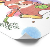 Sleepy baby bunny animal nursery poster (Hoek)