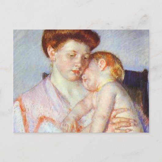 Sleepy Baby. c. 1910, Mary Cassatt Briefkaart (Voorkant)
