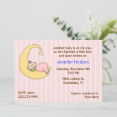 Sleepy Baby Girl Sprinkle Shower Kaart (Staand voorkant)