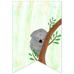Sleepy Baby Koala Beer Gepersonaliseerd Baby showe Vlaggetjes