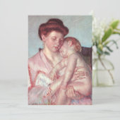 Sleepy-Baby van Mary Cassatt,  Baby shower Kaart (Staand voorkant)
