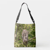 Sleepy Barred Owl Crossbody Tas (Achterkant)