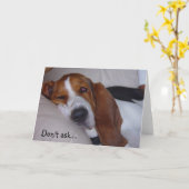 Sleepy Basset Hound Kaart (Gele Bloem)