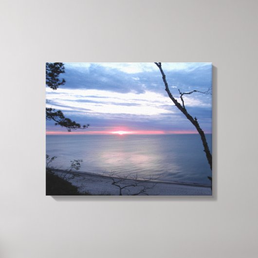 Sleepy Beach zonsondergang Canvas Afdruk (Voorkant)