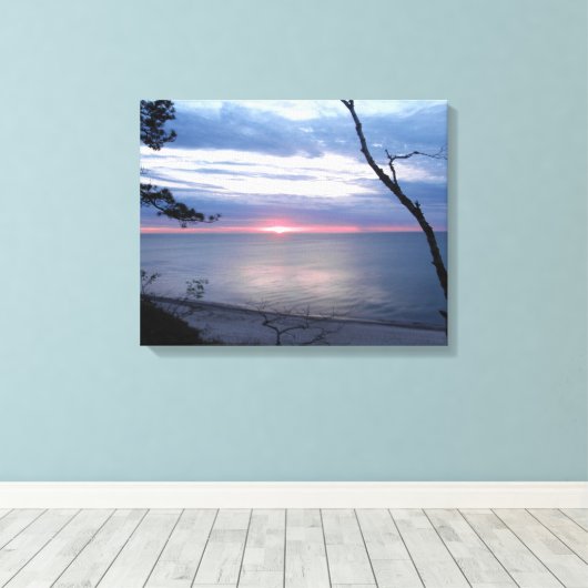 Sleepy Beach zonsondergang Canvas Afdruk (Insitu (Houten vloer))