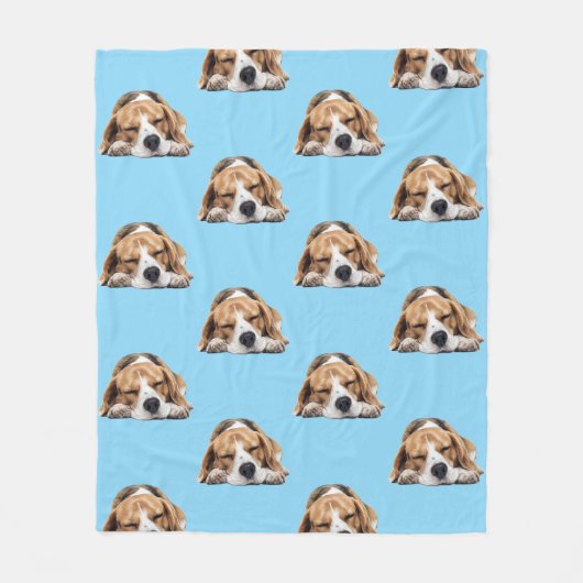 Sleepy Beagle Hondendeken Fleece Deken (Voorkant)