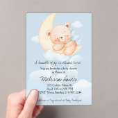 Sleepy Bear Baby Shower Invitation  Acryl Uitnodigingen (Insitu (Draagbaar))
