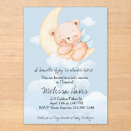 Sleepy Bear Baby Shower Invitation  Acryl Uitnodigingen