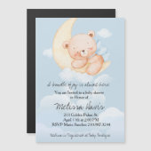Sleepy Bear Baby Shower Invitation  Magnetische Uitnodiging (Voorkant / Achterkant)