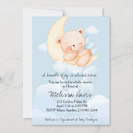 Sleepy Bear Baby Shower Invitation  Magnetische Uitnodiging