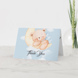 Sleepy Bear Baby Shower Thank You Card Bedankkaart