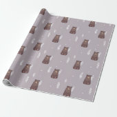 Sleepy Bear Spring Wrapping Paper Cadeaupapier (Uitgerold)