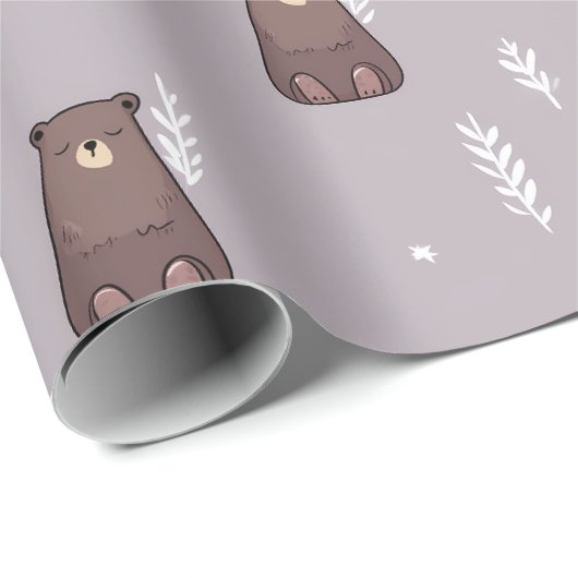 Sleepy Bear Spring Wrapping Paper Cadeaupapier (Rol Hoek)