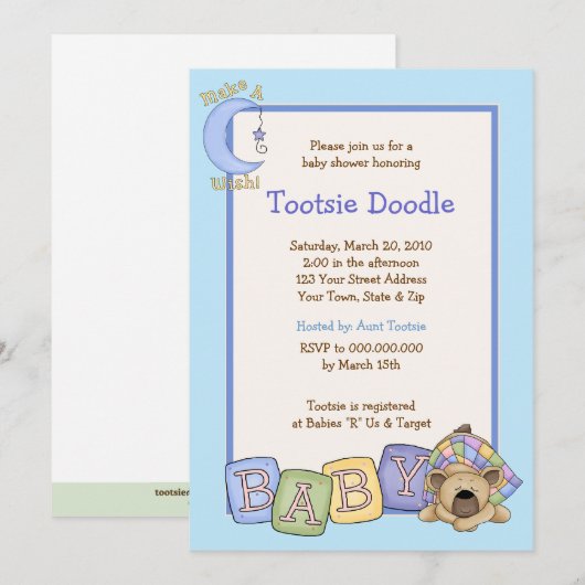 Sleepy Beer 5x7 Baby shower Uitnodiging (Voorkant / Achterkant)