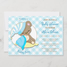 Sleepy Beer Baby Boy Shower Invitation Kaart