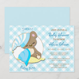 Sleepy Beer Baby Boy Shower Invitation Kaart
