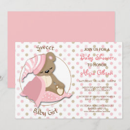 Sleepy Beer Baby Girl Shower Kaart