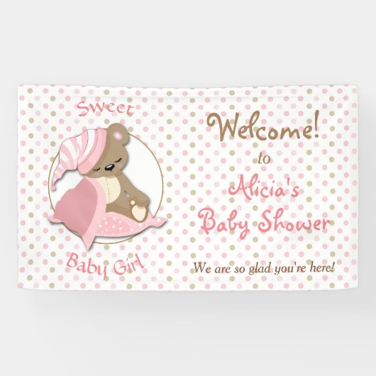 Sleepy Beer Baby Girl Shower Spandoek (Horizontaal)