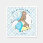 Sleepy Beer Boy Baby shower Servet (Voorkant)