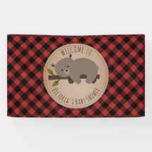 Sleepy Beer Buffalo Plaid Baby shower Welkom