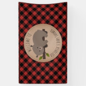 Sleepy Beer Buffalo Plaid Baby shower Welkom Spandoek (Verticaal)