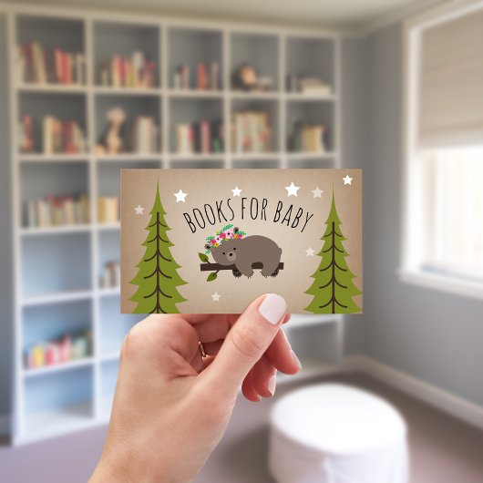 Sleepy Beer Cub Mountains Girl Book Request Informatiekaartje