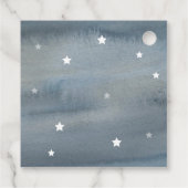 Sleepy Beer Cub Waterverf Sterren Baby shower Bedankjes Labels (Achterkant)