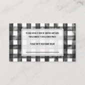 Sleepy Beer Gingham Baby shower Diaper Raffle Informatiekaartje (Achterkant)