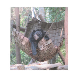 Sleepy Beer Hammock Park Forest Trail Camping Art Notitieblok