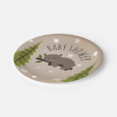 Sleepy Beer Stars + Trees Baby shower Papieren Bordje (Gekanteld)