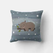 Sleepy Beer Waterverf Sterren Kussen (Achterkant)