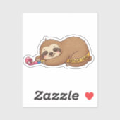 Sleepy Birthday Squad Luiaard met Party Horn Sticker (Vel)