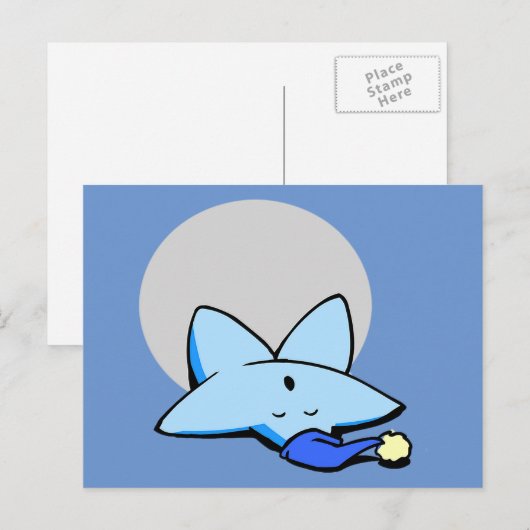 Sleepy Blue Star-Briefkaart Briefkaart (Voorkant / Achterkant)
