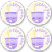 Sleepy Boba - Verpakking van 4 Sticker (Voorkant)
