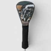 Sleepy Border Collie Golf Driver Hoesje Golfheadcover (Voorkant)