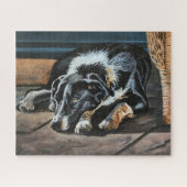 Sleepy Border Collie Puzzle Legpuzzel (Horizontaal)