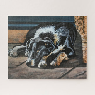 Sleepy Border Collie Puzzle Legpuzzel