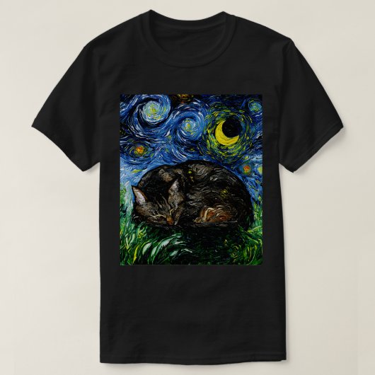 Sleepy Brown Tabby Night T-shirt (Design voorkant)