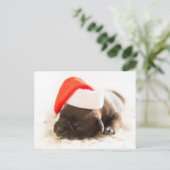 Sleepy Bulldog Puppy Kerstmis Briefkaart (Staand voorkant)