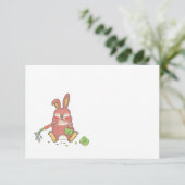 Sleepy Bunny Elke gelegenheid Eenvoudige platte no Bedankkaart (Staand voorkant)