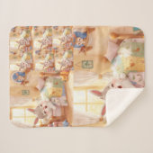"Sleepy Bunny Kids Blanket – Cozy Repeated Rabbit Sherpa Deken (Voorkant (horizontaal))