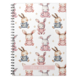 Sleepy Bunny Rabbits Custom Notitieboek