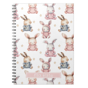 Sleepy Bunny Rabbits Custom Notitieboek